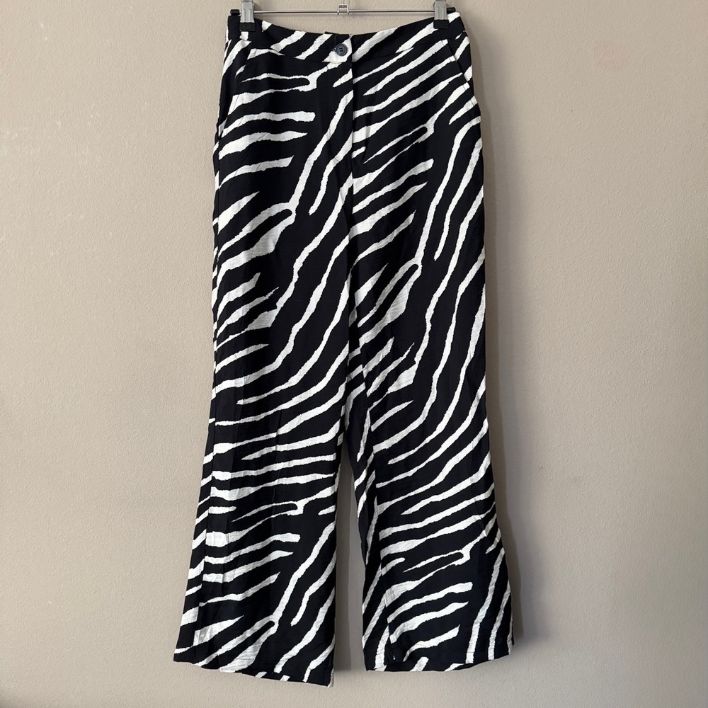 Sincerely Jules Wide Leg Zebra Printed Pants Size S
